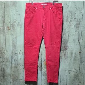 Carbon, men's bright red jeans